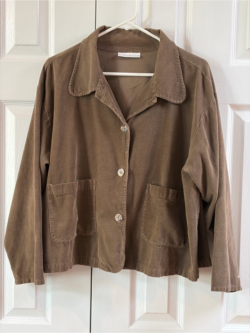 Bryn Walker Brown Corduroy Cropped Jacket with Pockets Size M